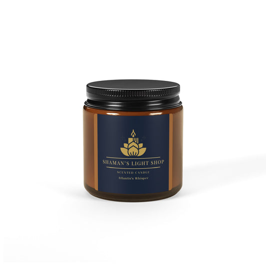Atlantis's Whisper Scented Soy Candle (Amber Jar)