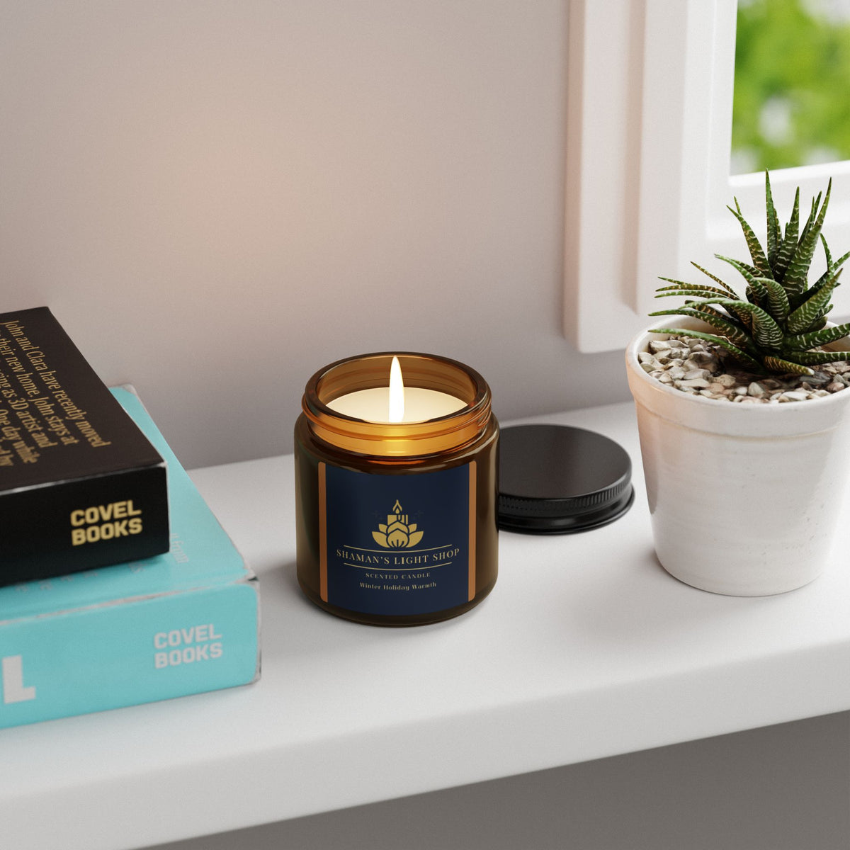Winter Holiday Warmth Scented Soy Candle (Amber Jar)