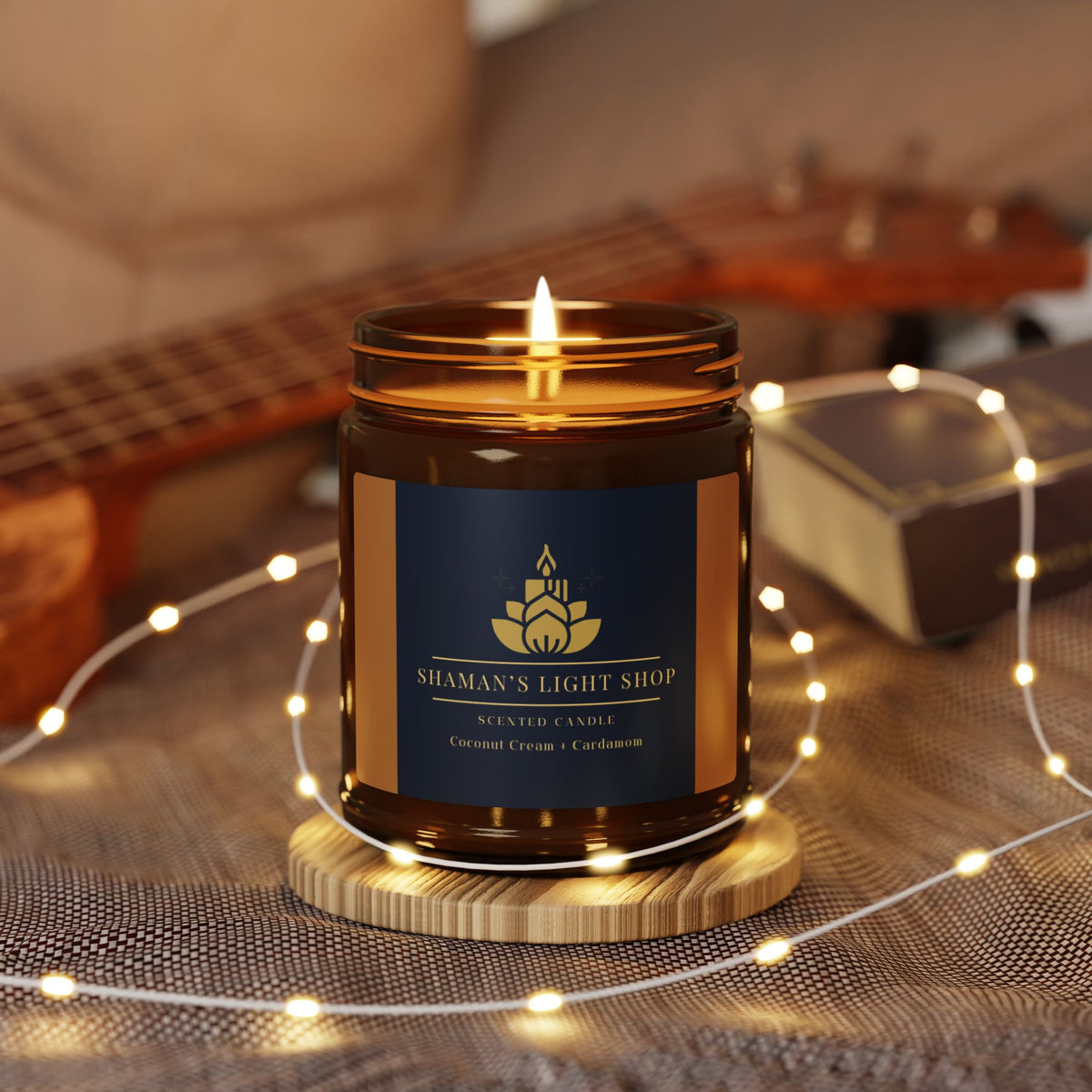 Coconut Cream + Cardamom Scented Soy Candle (Amber Jar)